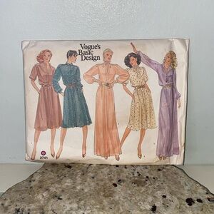 Vintage Vogue’s Basic Design Sewing Pattern No. 2741 Dress & Tie Size 14